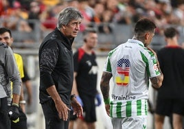 Pellegrini y el Chimy, en un amistoso del pasado verano.