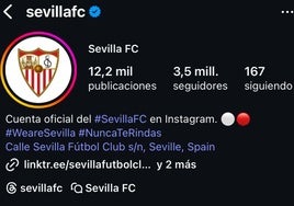 El Sevilla FC es el cuarto club español con más seguidores en Instagram