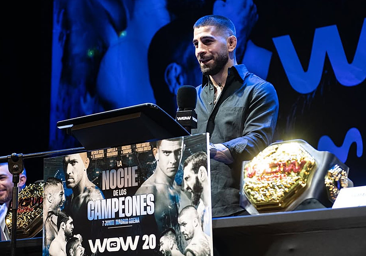 Ilia Topuria, durante la rueda de prensa de WOW 20