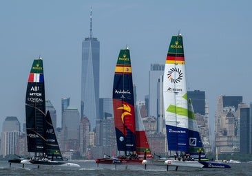Los equipos de Francia, España y Alemania entrenando en aguas del río Hudson
