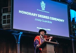 Pep Guardiola, doctor 'honoris causa' por la Universidad de Mánchester: «Esta ciudad me abrazó desde el primer día»