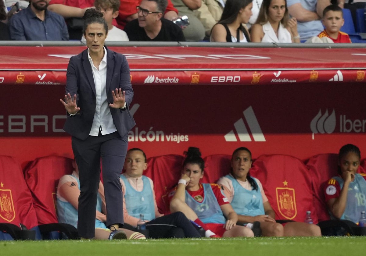 Montse Tomé, durante el España-Inglaterra
