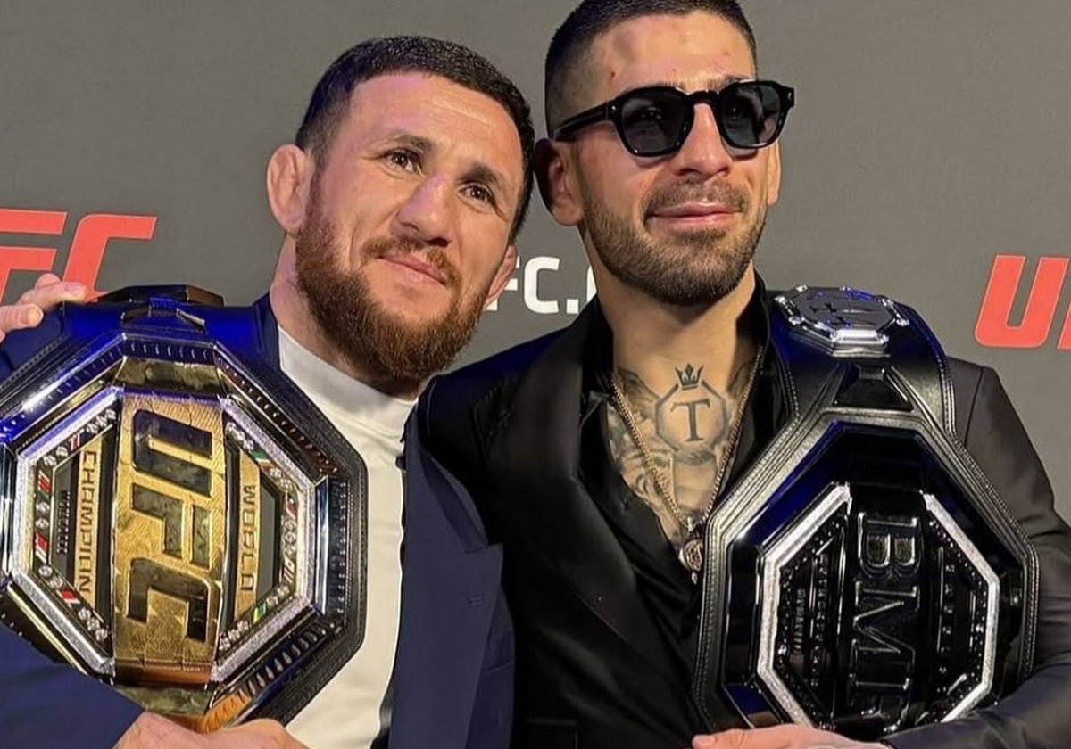 Merab Dvalishvili junto a Ilia Topuria