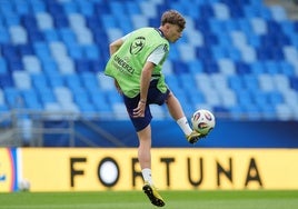 Jesús Rodríguez, con la Selección Sub-21.