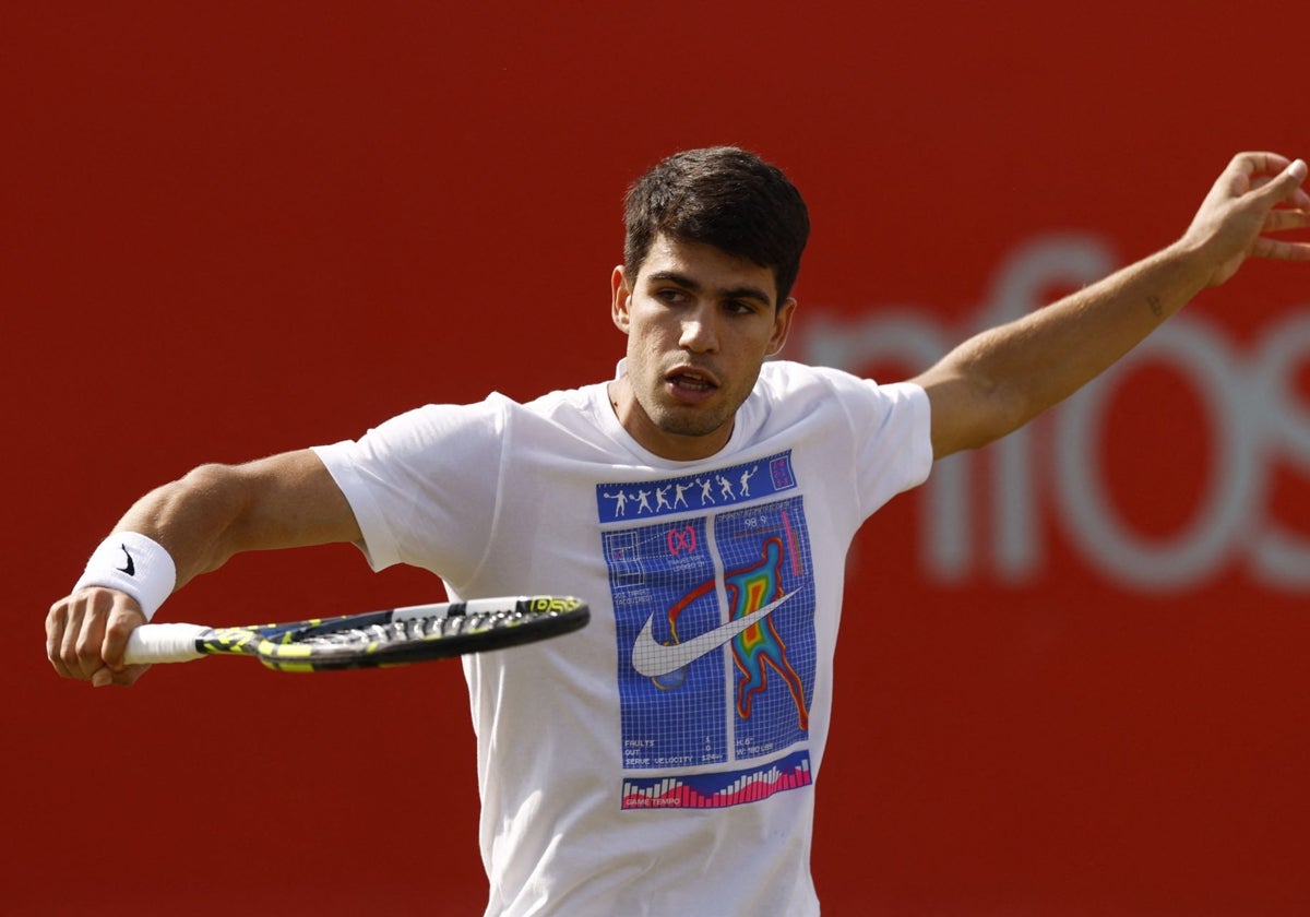Alcaraz, en un entrenamiento en Queen's