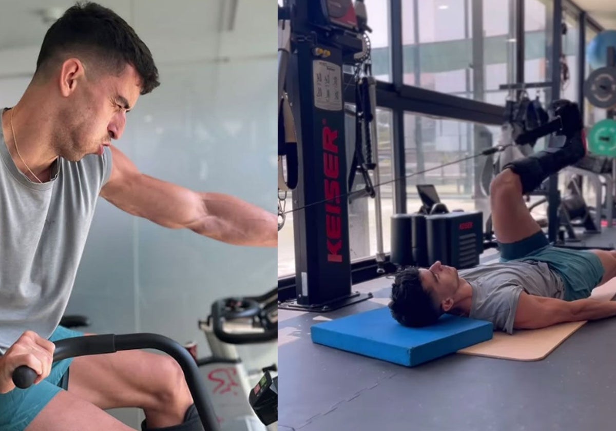 Marc Roca, en el gimnasio donde está trabajando para poder llegar a acabar la pretemporada con el grupo
