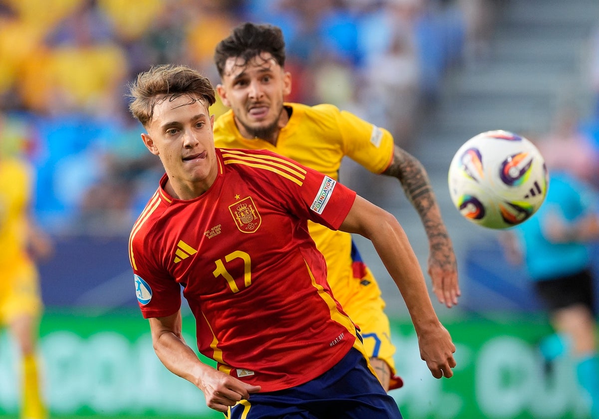 Jesús Rodríguez durante el partido ante Rumanía