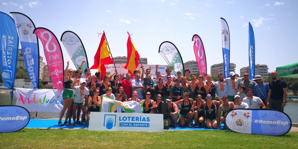 El Club Náutico Sevilla se impone en el Campeonato de España de remo olímpico y paralímpico celebrado en el CEAR de la Cartuja
