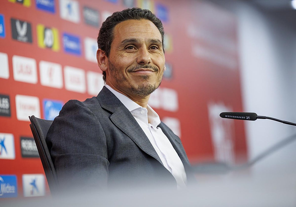 El presidente del Sevilla, José María del Nido Carrasco, durante su rueda de prensa de la semana pasada