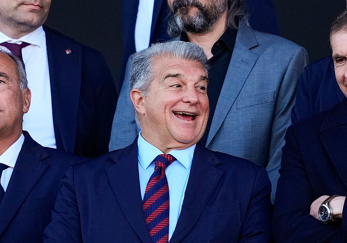 Joan Laporta en el palco del Lluis Companys
