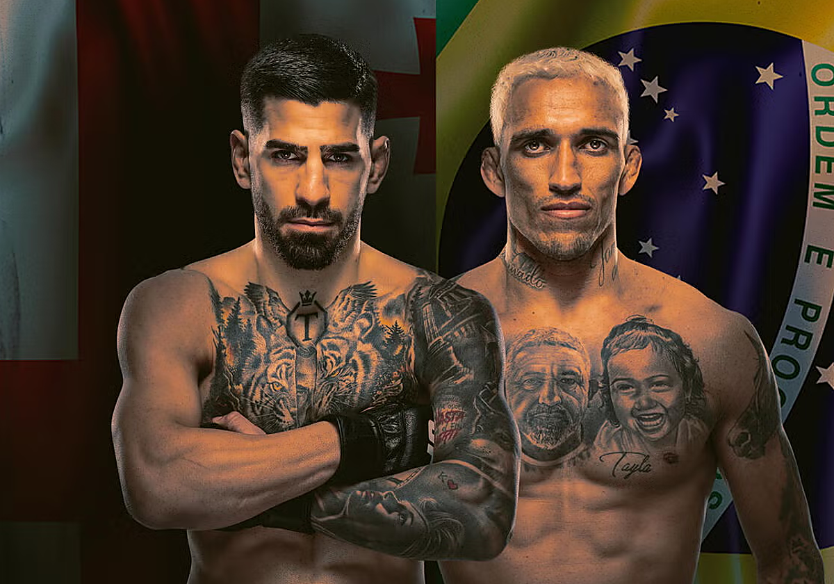 Cartel oficial del UFC 317 con Ilia Topuria y Charles Oliveira