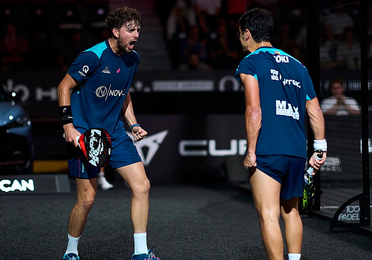 Mike Yanguas y Coki Nieto celebrando un punto