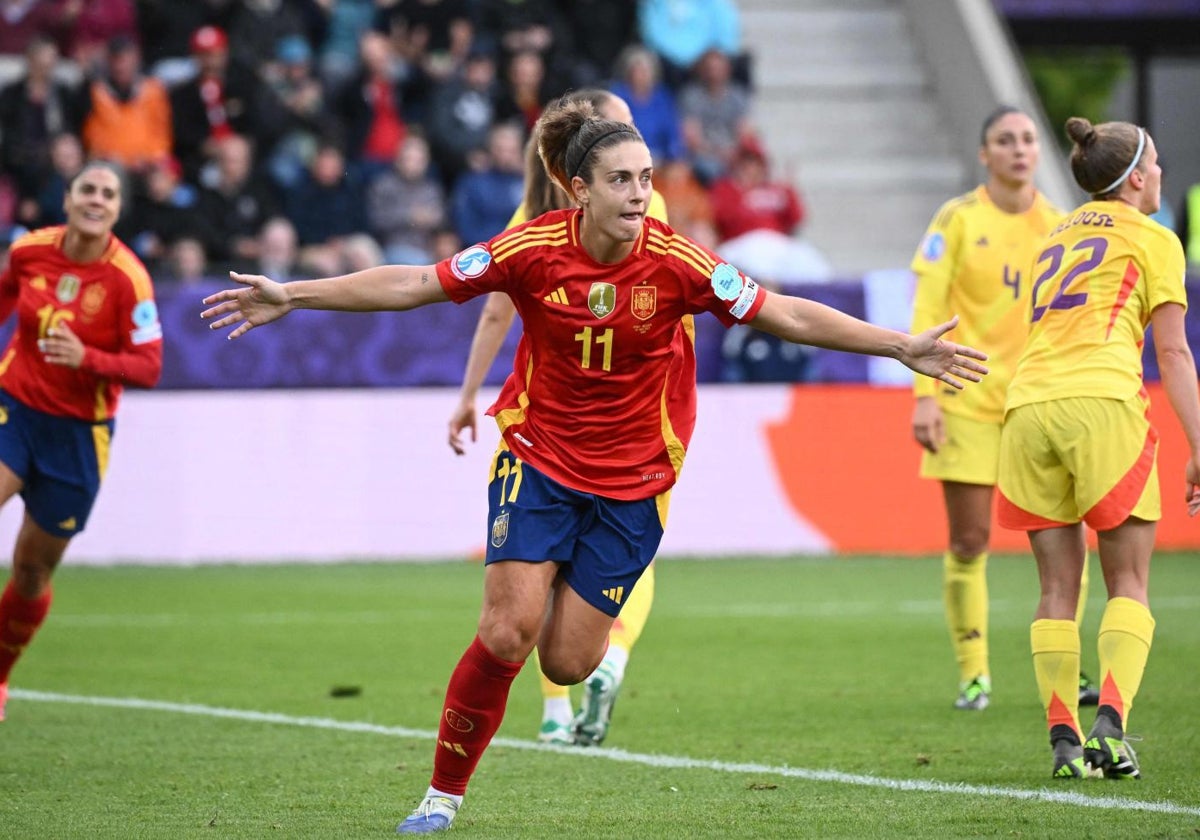 Alexia celebra su segundo gol ante Bélgica