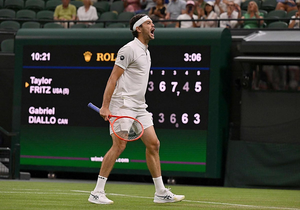 Taylor Fritz, durante su partido ante Perricard