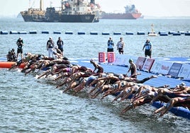 Salida de los 10 km. femeninos en el Mundial de Singapur