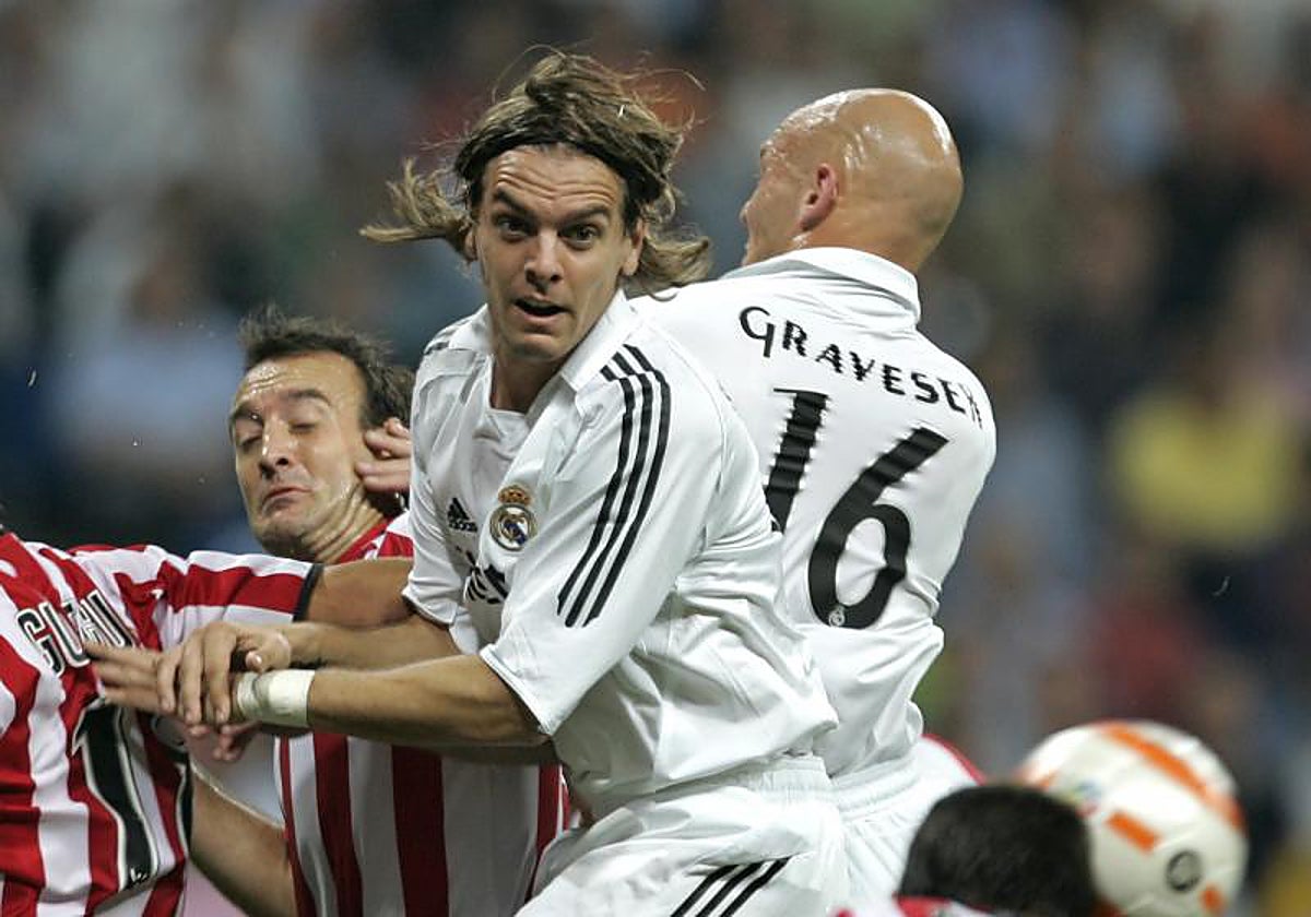 Woodgate, durante su debut con el Real Madrid frente al Athletic en septiembre de 2005, trece meses después de su fichaje