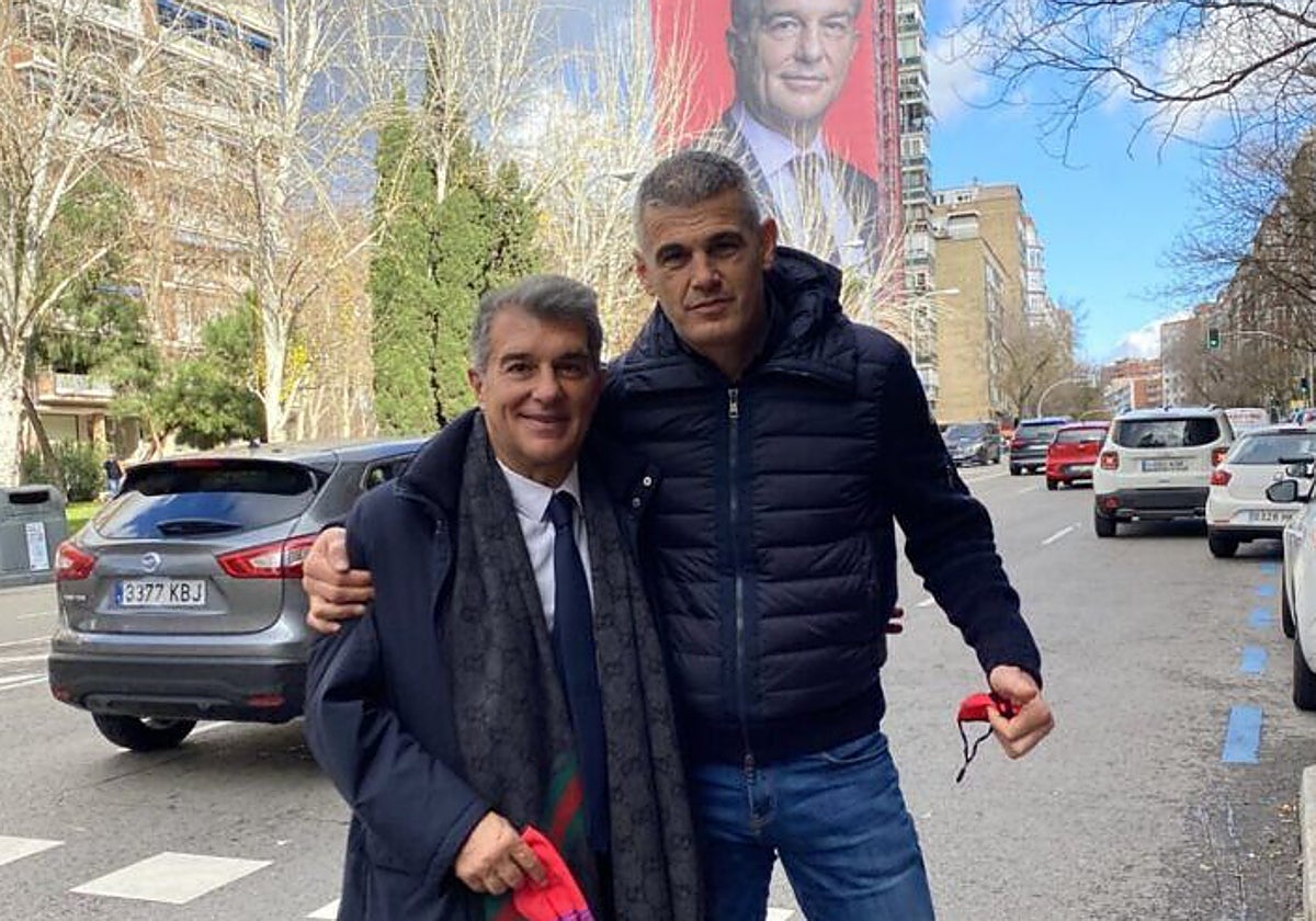 Joan Laporta, con Enric Masip