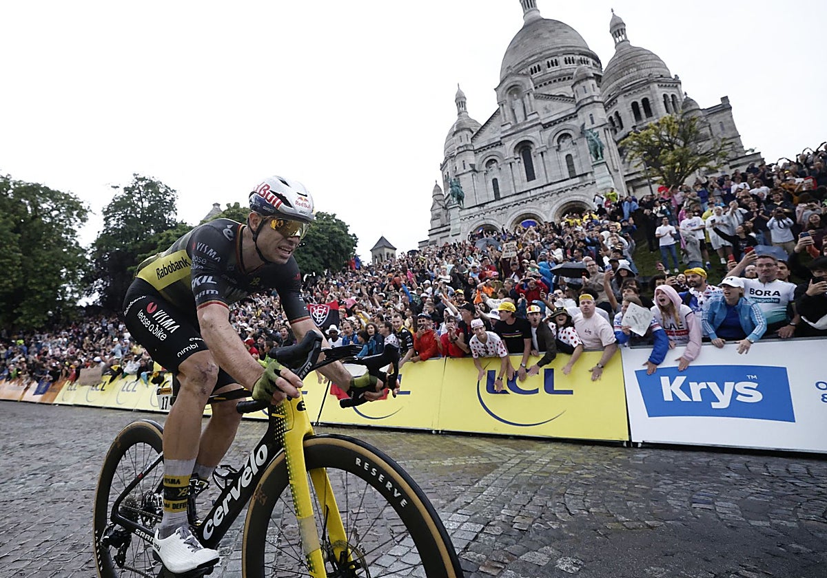 Van Aert, ante la basílica del Sacre Coeur