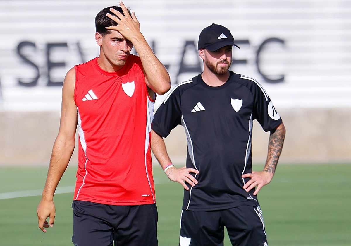 Juanlu, en el entrenamiento de este miércoles