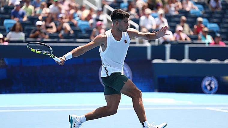 Alcaraz, en un entrenamiento en Cincinnati