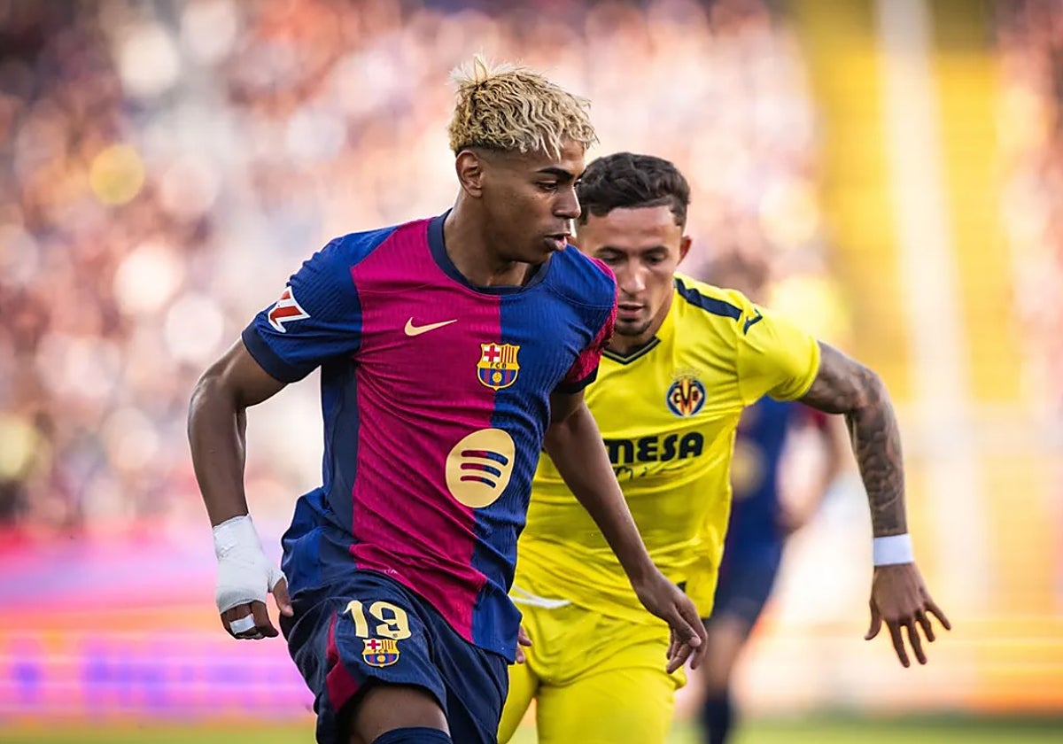 Lamine y Pino, durante el Villareal-Baça de la pasada temporada