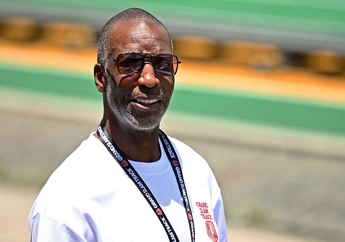 Michael Johson, en la prueba de abril en Jamaica