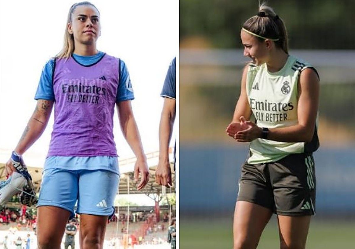 Misa y Athenea, entrenando con el Madrid