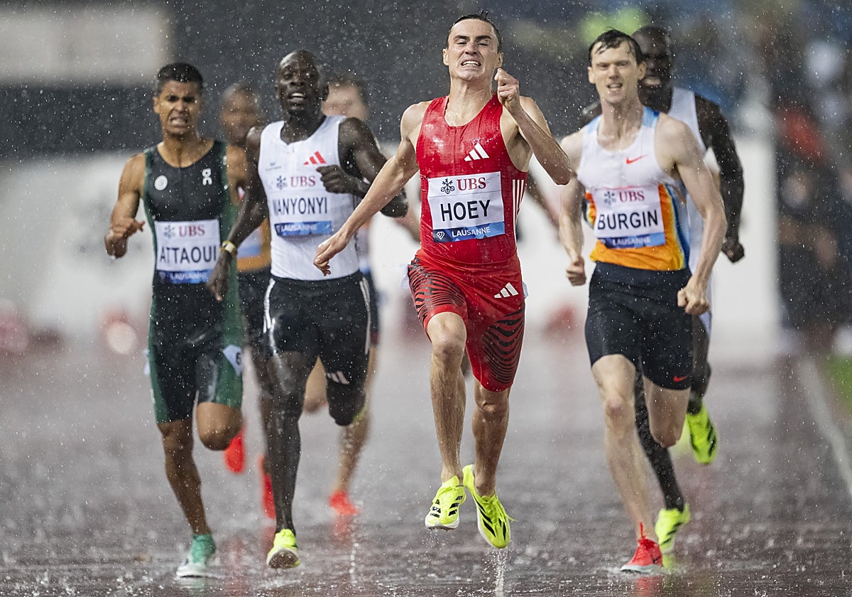 Mohamed Attaoui, durante su participación en la la Liga de Diamante de Lausana