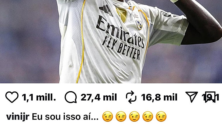Mensaje de Vinicius en su Instagram