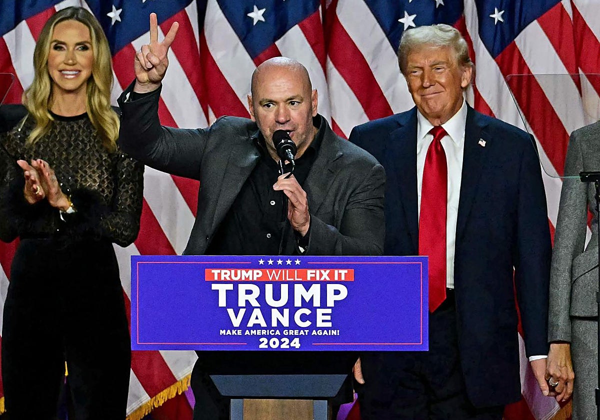 Dana White (presidente de la UFC), junto a Donald Trump