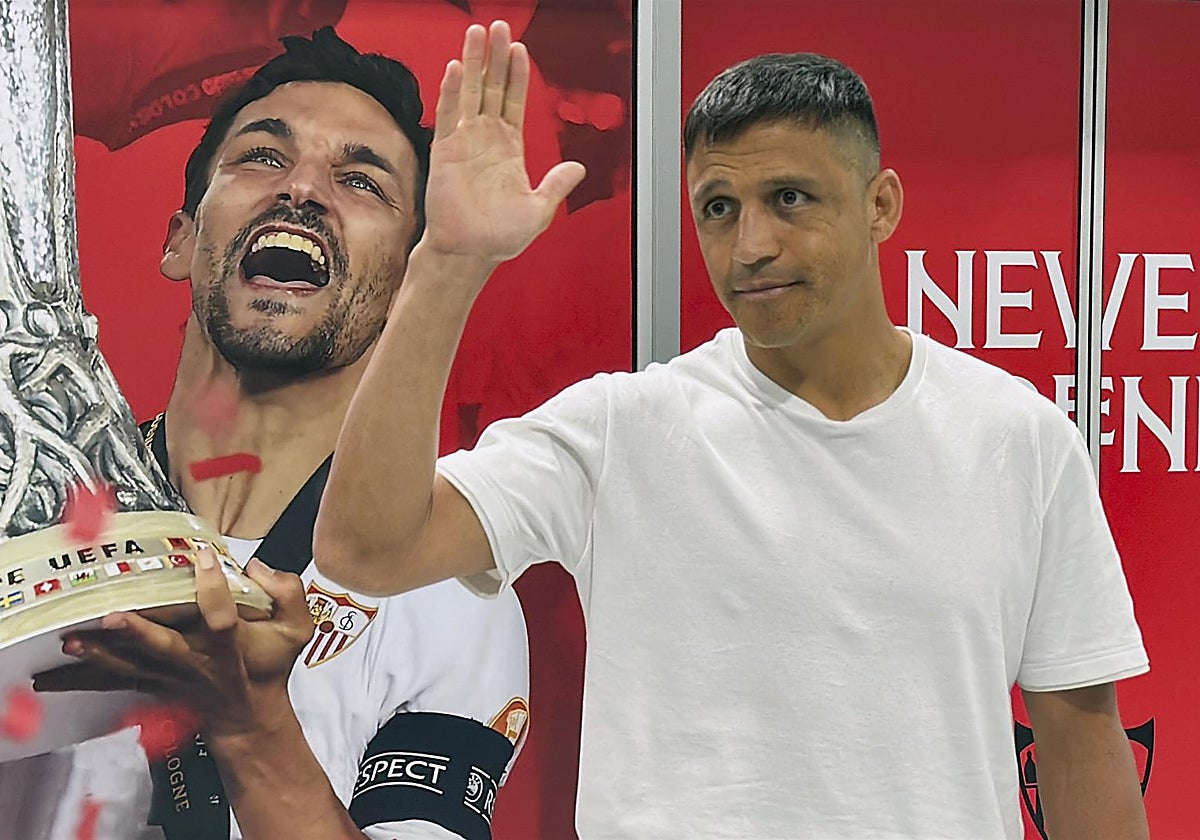 Alexis Sánchez, a su llegada al aeropuerto de Sevilla