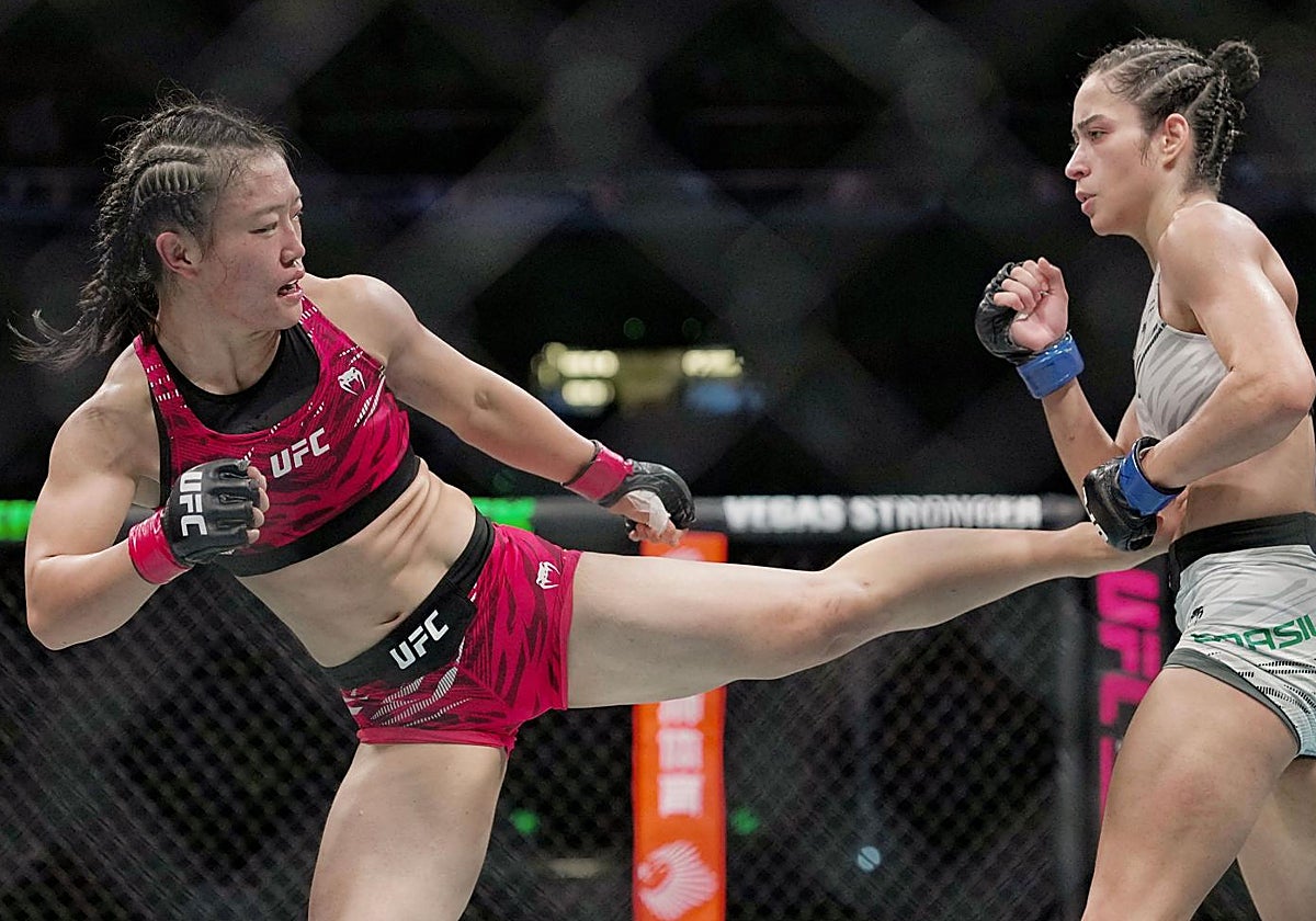 Shi Ming conecta una patada en su debut en la UFC