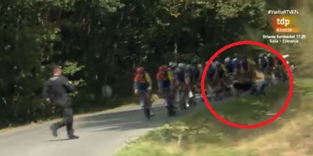 Un manifestante propalestino provoca una caída en la fuga a 50 kilómetros de meta