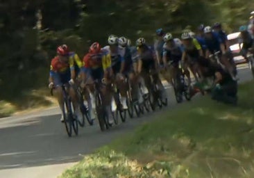 Un manifestante propalestino provoca una caída a 50 kilómetros de meta