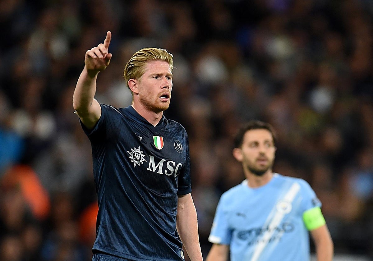 De Bruyne, durante el Manchester City-Nápoles