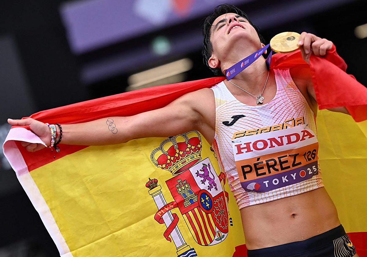 María Pérez, tras su victoria en los 20 kilómetros marcha
