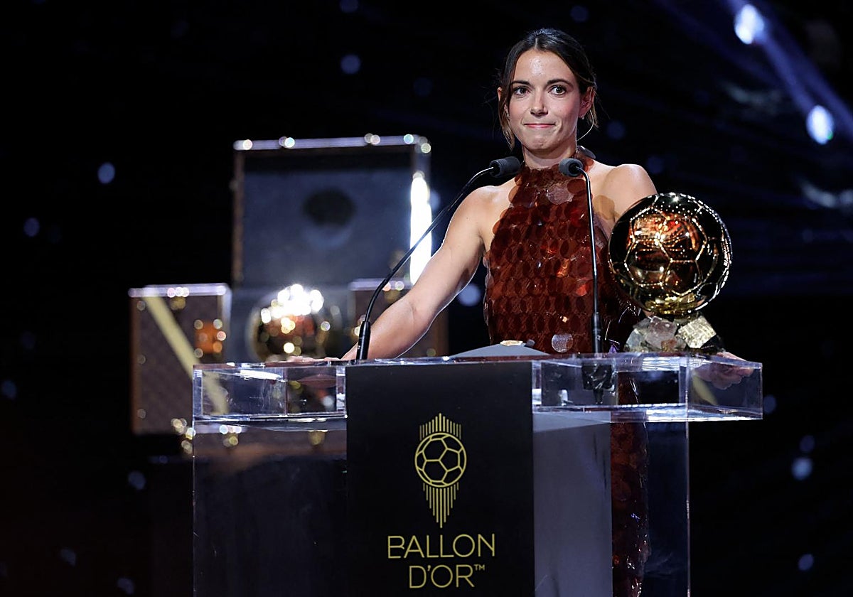 Aitana Bonmatí, durante su discurso como premiada