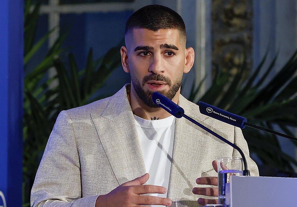 Ilia Topuria, durante un desayuno informativo