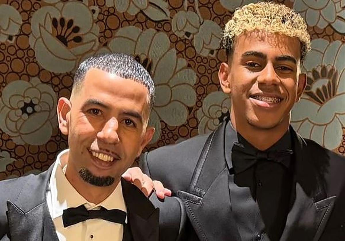 Mounir Nasraoui y Lamine Yamal, en la gala del Balón de Oro