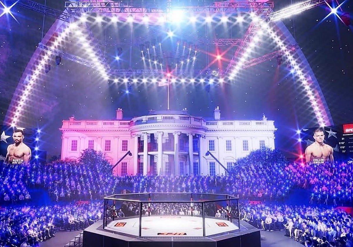 Recreación del evento de la UFC en la Casa Blanca