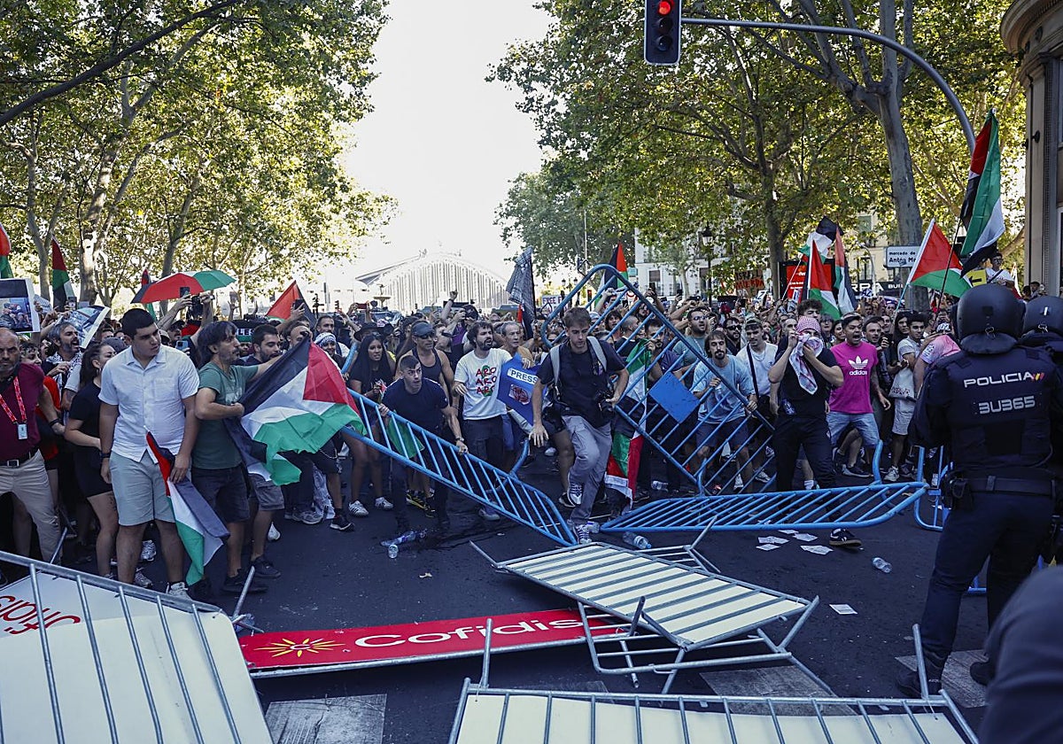 Protestas contra Israel durante la última etapa de la Vuelta en Madrid