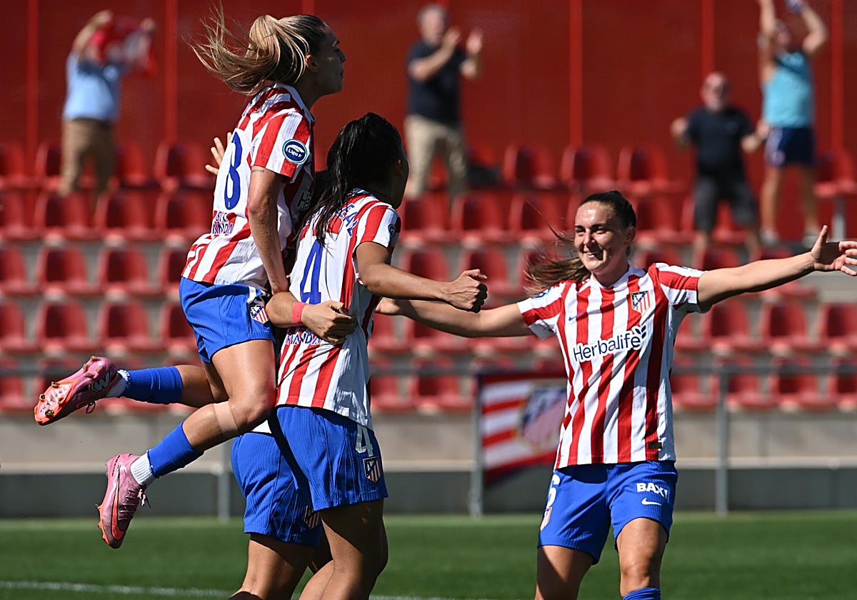 El Atlético celebra el gol Lauren Leal en el empate ante el Athletic
