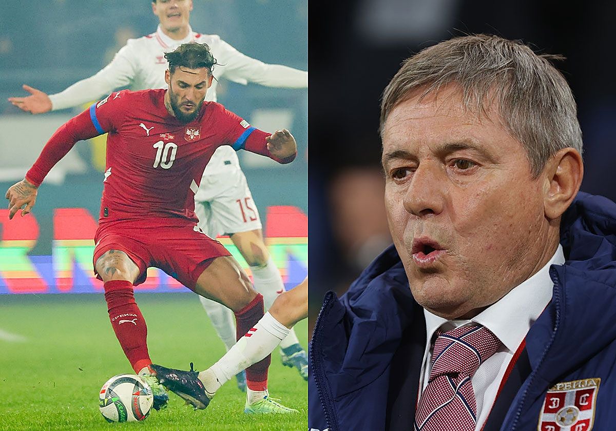 A la izquierda, Nemanja Gudelj en un partid con Serbia; a la derecha, el ya exseleccionador, Dragan Stojkovic