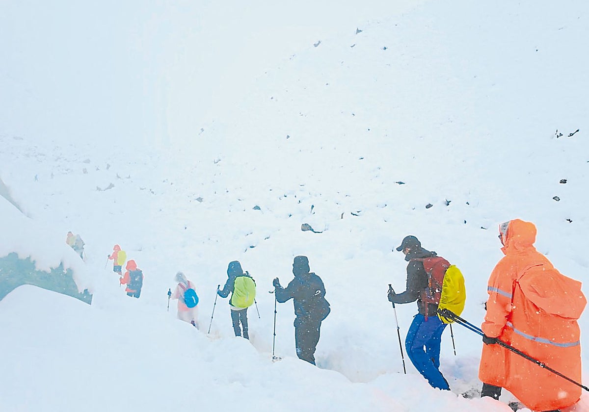 Turistas en el Himalaya