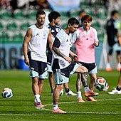 Entrenamiento de la selección de Argentina previo al partido amistoso ante Angola
