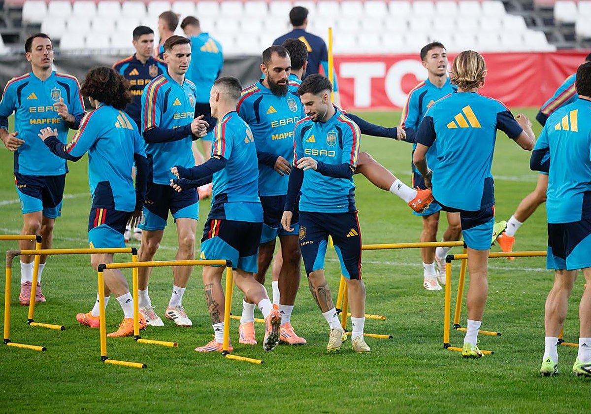 Los jugadores de la selección, en Sevilla