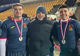 Los 'científicos' Ignacio Moreno y Marcos López, campeones de Europa de rugby M18 con la selección española