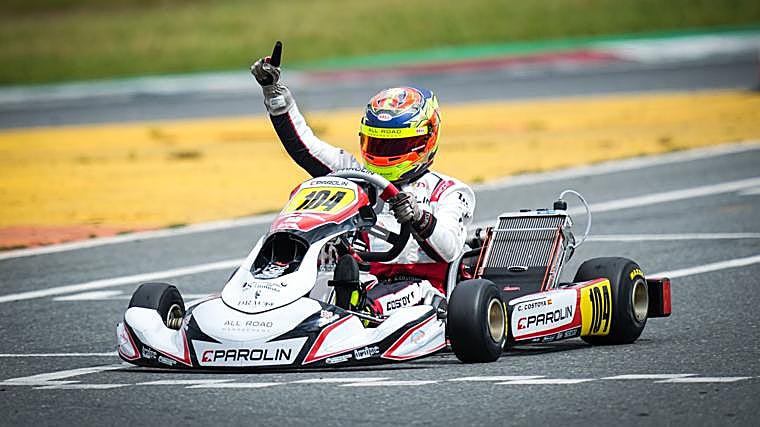 Christian Costoya, durante la carrera en la que se proclamó campeón de Europa