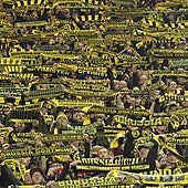 Aficionados del Borussia Dortmund durante el partido ante el Hoffenheim