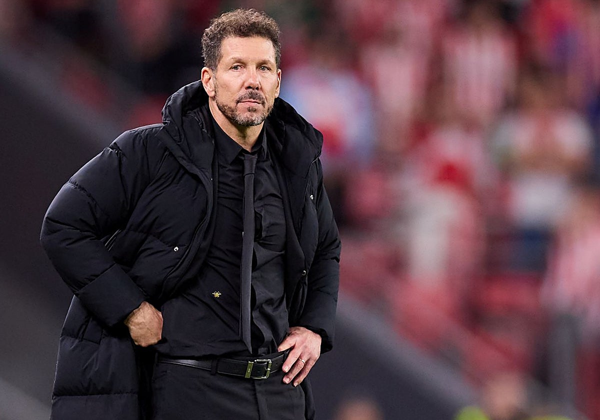 Diego Pablo Simeone, en San Mamés